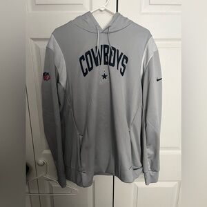 Nike Silver Dallas Cowboys Sideline Athletic Stack Performance Pullover Hoodie